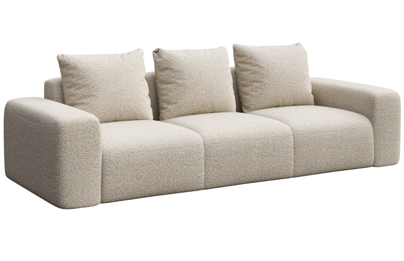 Rodier Béžová bouclé trojmístná pohovka Monce 287 cm Rodier