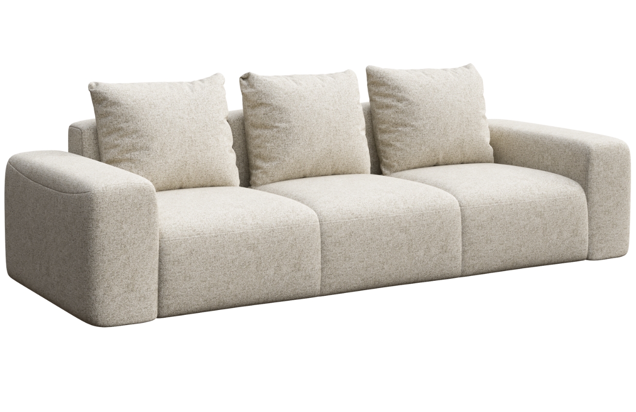 Rodier Světle béžová čalouněná trojmístná pohovka Monce 287 cm Rodier