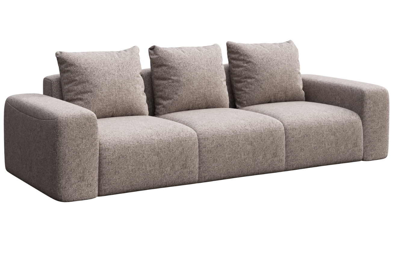 Rodier Šedá čalouněná trojmístná pohovka Monce 287 cm Rodier