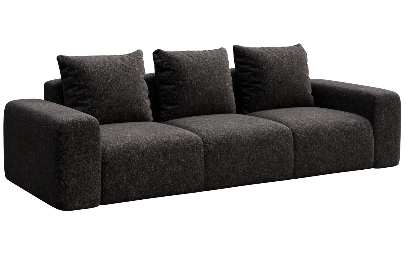 Rodier Antracitově šedá čalouněná trojmístná pohovka Monce 287 cm Rodier