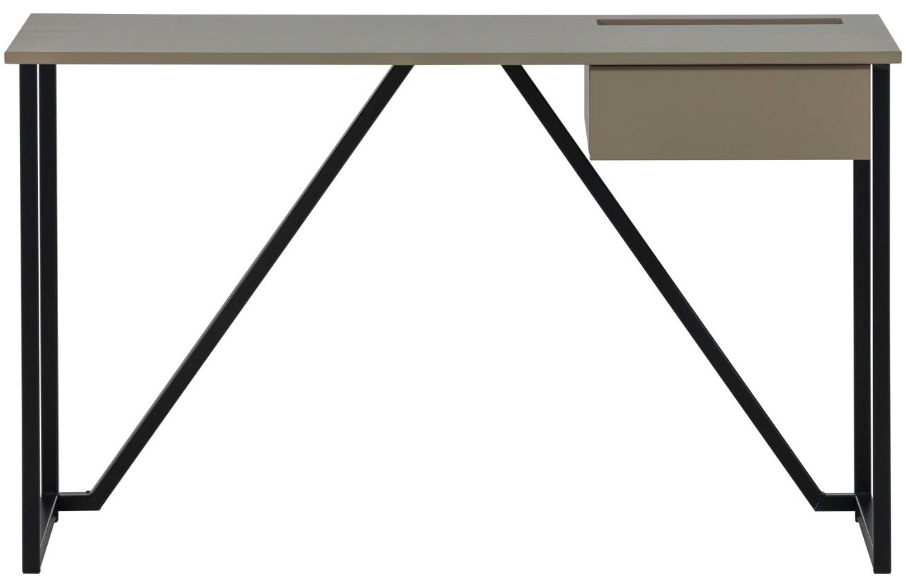WOOOD Hnědošedý dřevěný pracovní stůl New Julius 126 x 53 cm WOOOD