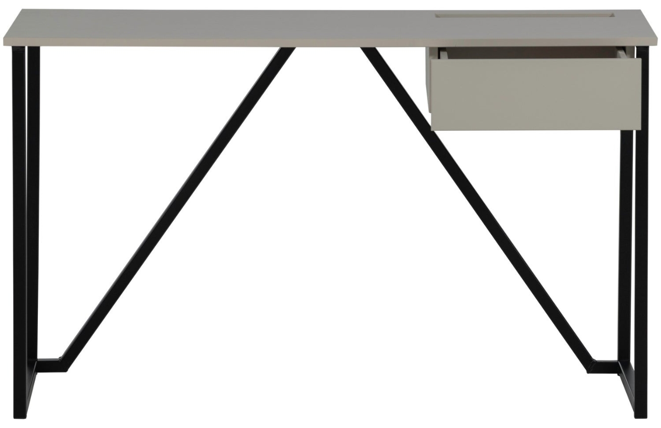 WOOOD Šedobéžový dřevěný pracovní stůl New Julius 126 x 53 cm WOOOD