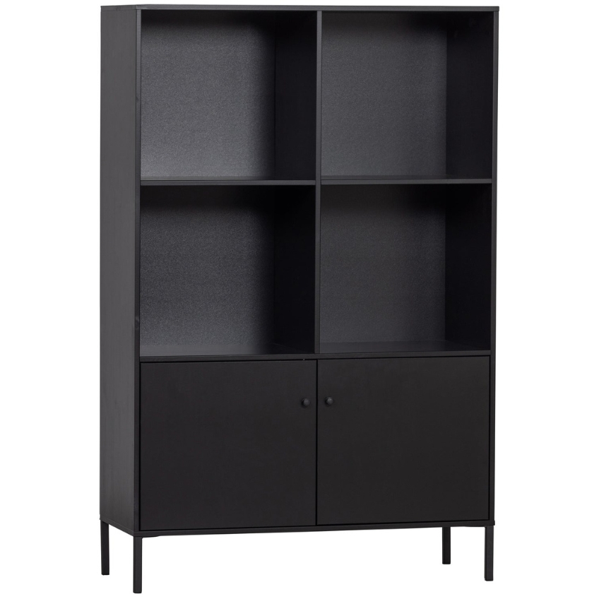 WOOOD Černá dřevěná knihovna Xam 160 x 107 cm WOOOD