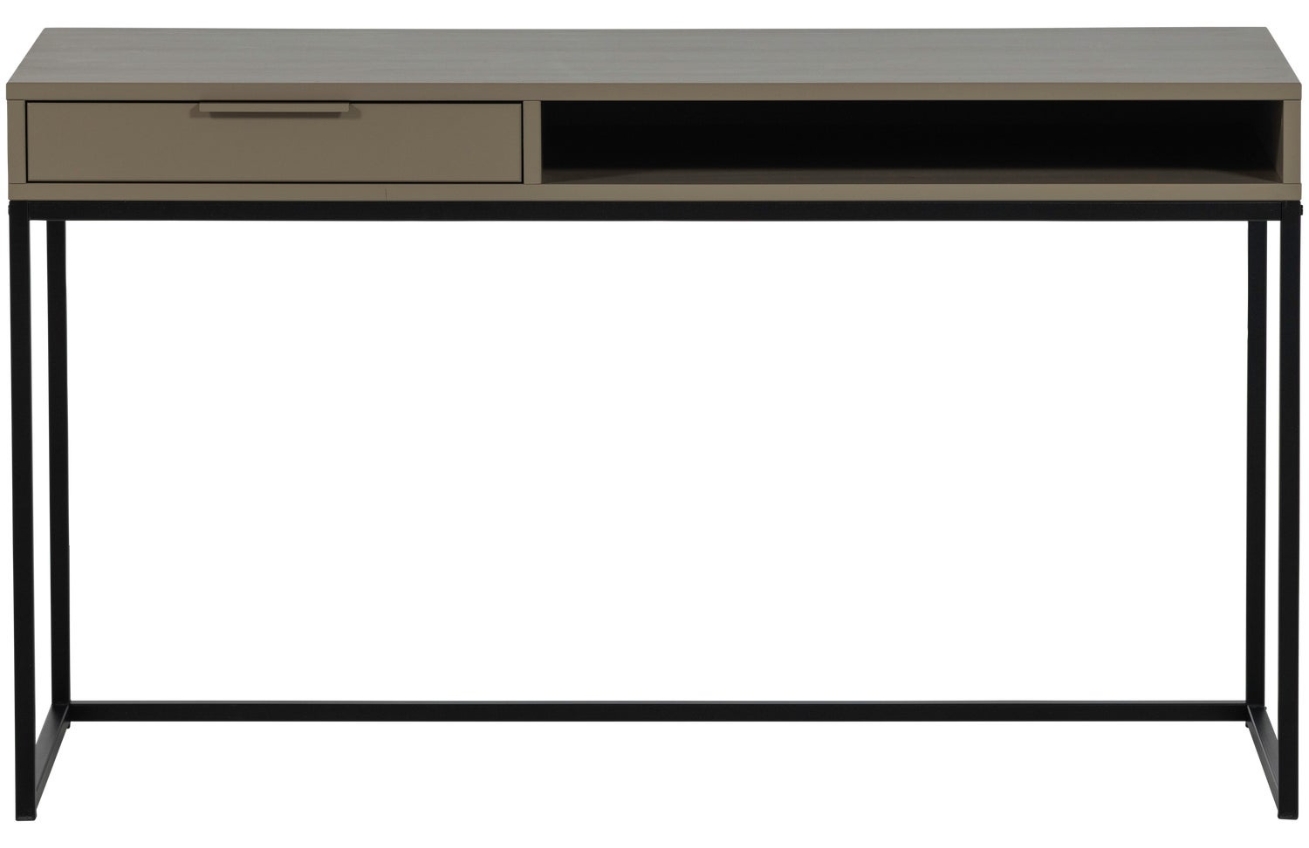 WOOOD Hnědošedý dřevěný pracovní stůl Nore 130 x 58 cm WOOOD