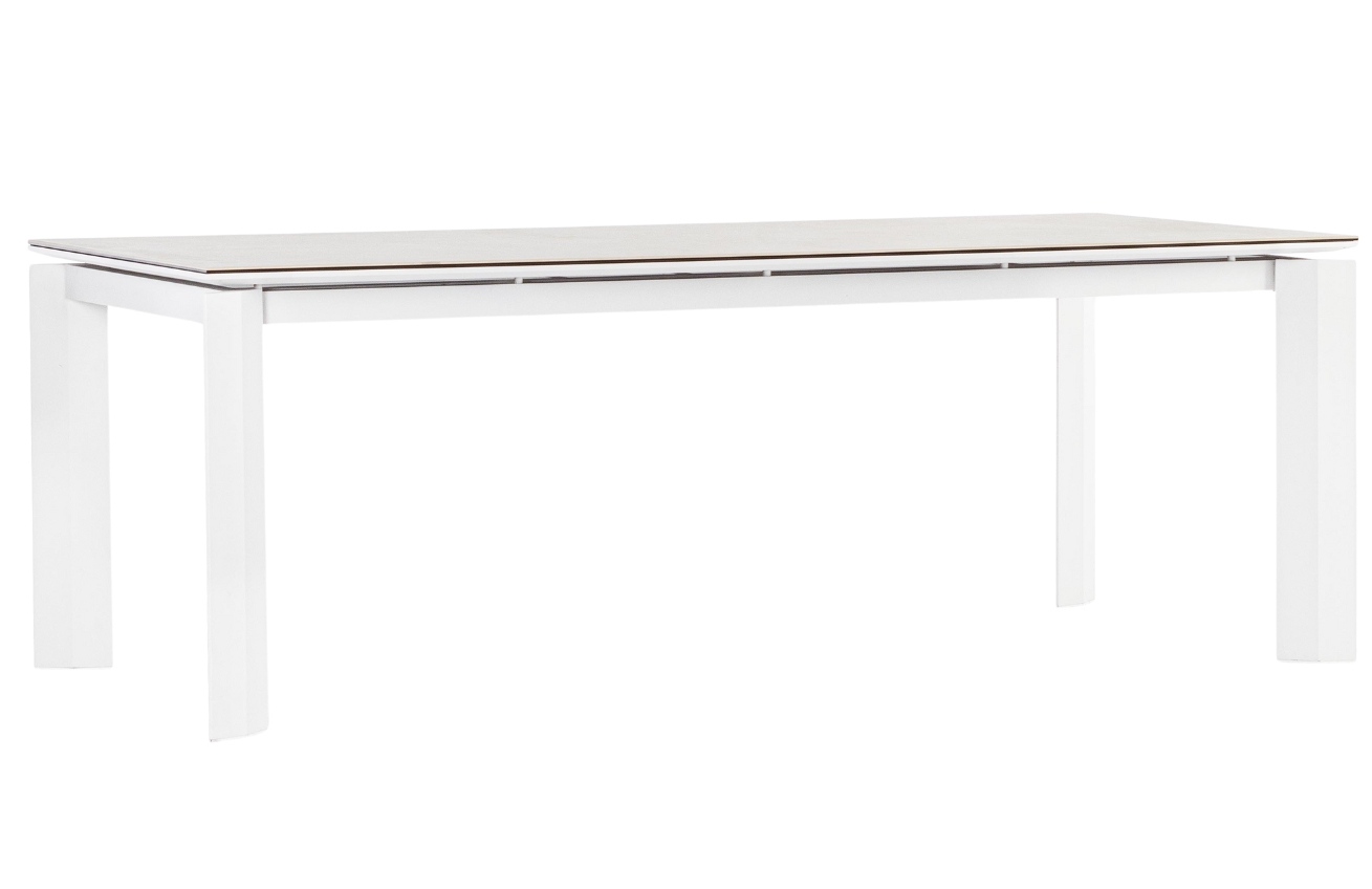 Bizzotto Bílý keramický zahradní rozkládací stůl Otavio 220/340 x 95 cm Bizzotto
