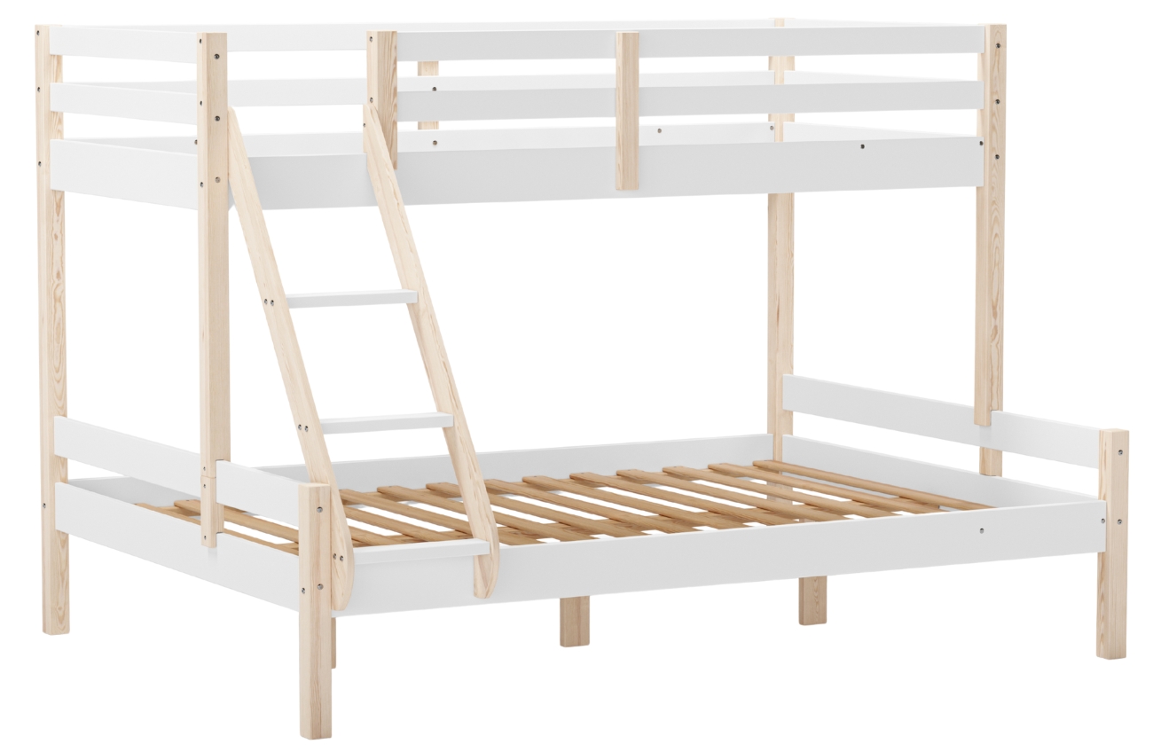 Marckeric Bílá dřevěná patrová postel Livia 90/140 x 190 cm Marckeric