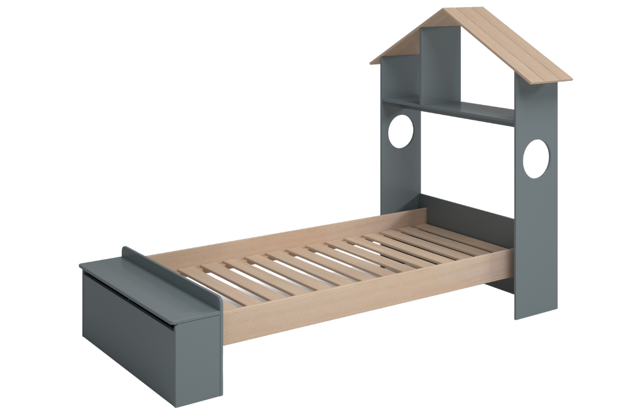 Marckeric Šedozelená dětská postel Odessa 90 x 190 cm Marckeric