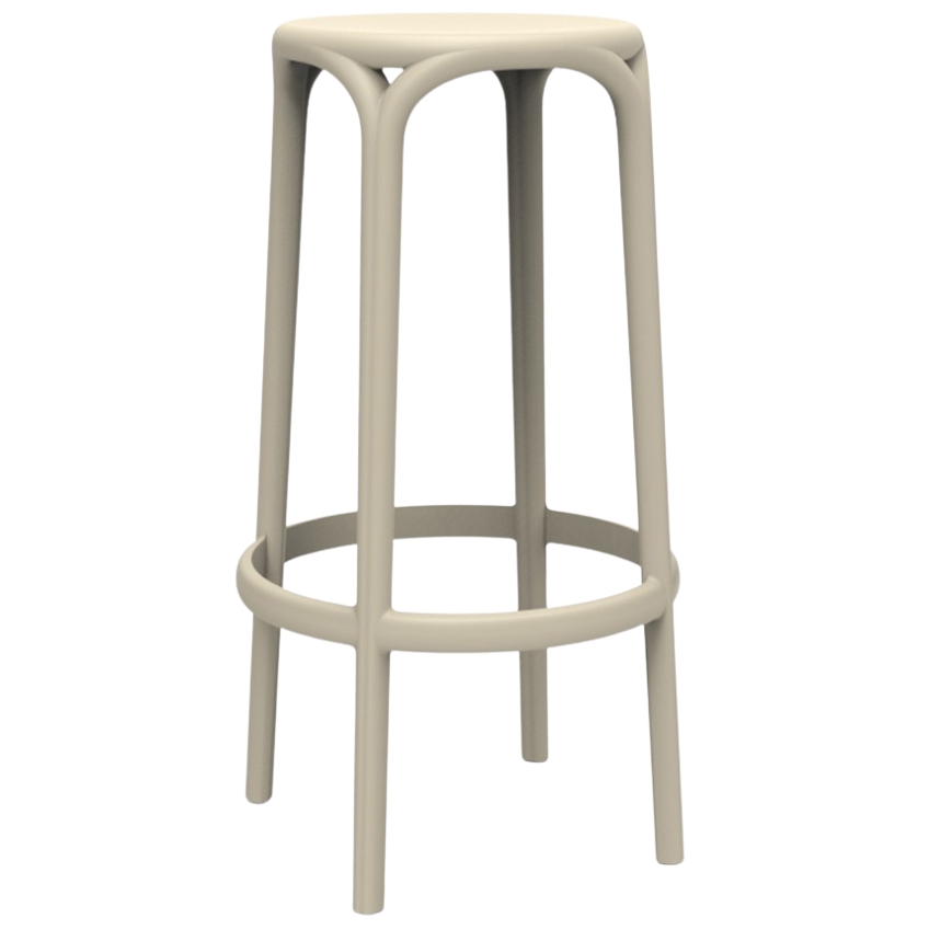 VONDOM Béžová plastová barová židle BROOKLYN 76 cm VONDOM