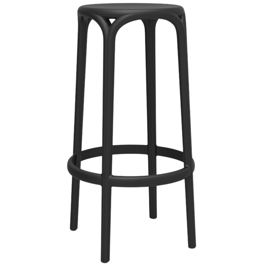 VONDOM Černá plastová barová židle BROOKLYN 76 cm VONDOM