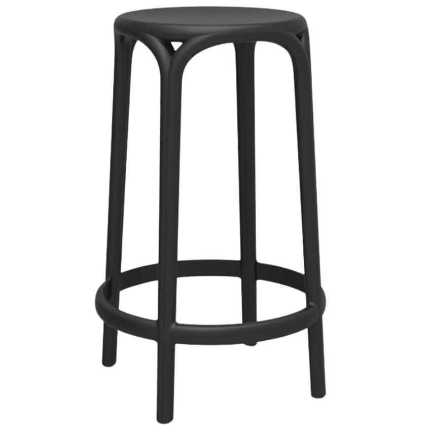 VONDOM Černá plastová barová židle BROOKLYN 66 cm VONDOM