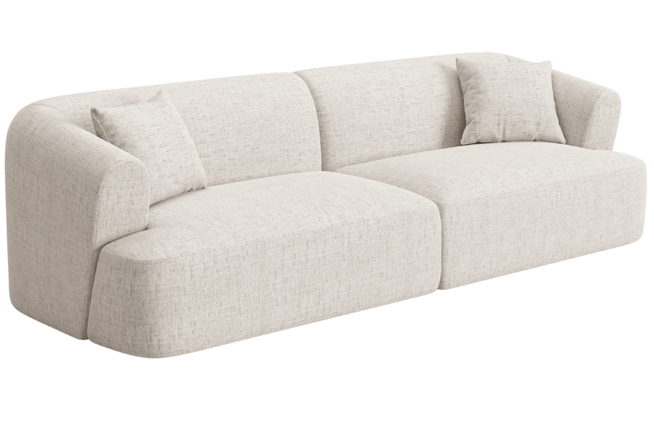 Cosmopolitan Design Světle béžová čalouněná čtyřmístná pohovka Campi 255 cm Cosmopolitan Design