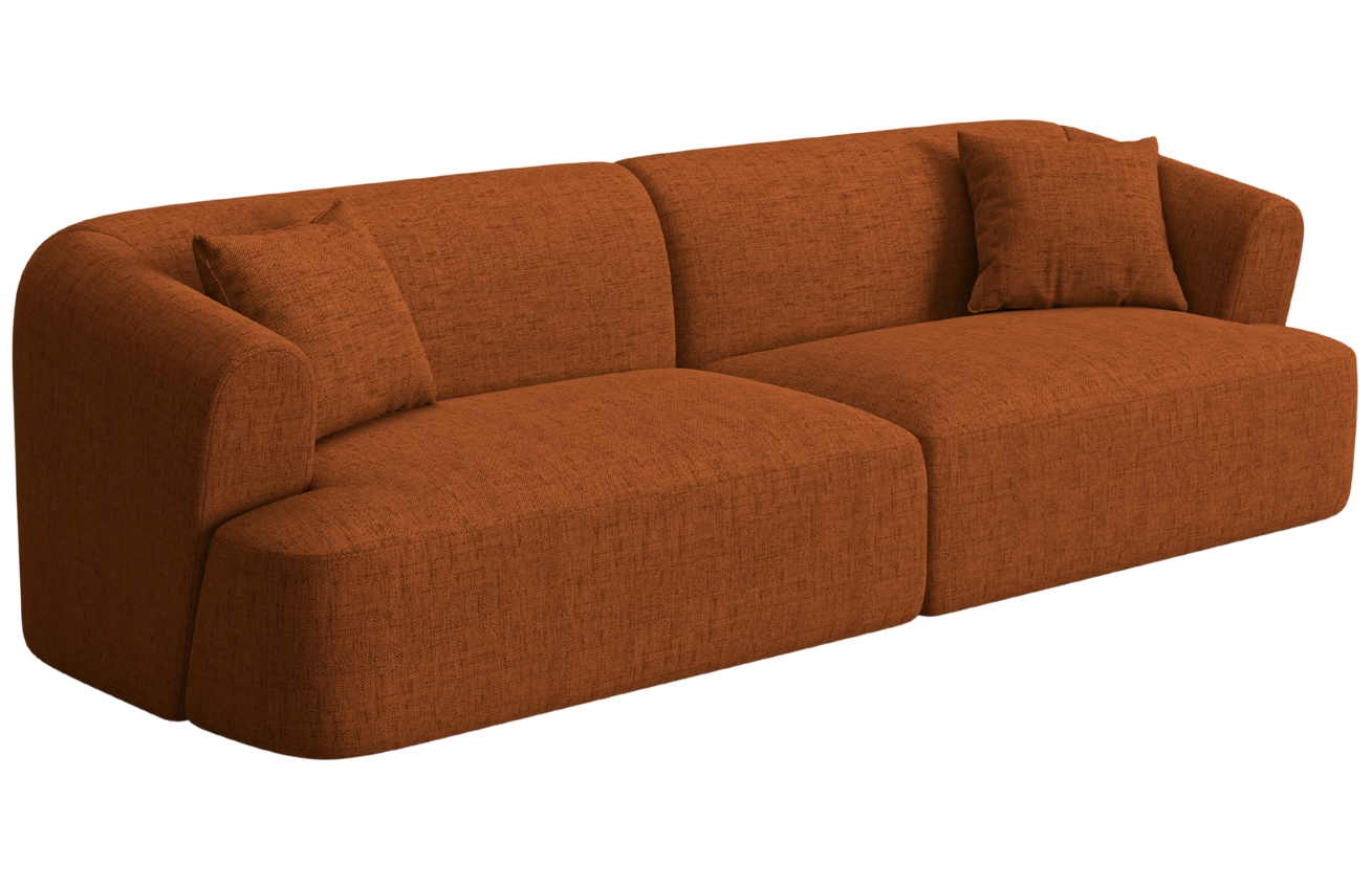 Cosmopolitan Design Terakotově oranžová čalouněná čtyřmístná pohovka Campi 255 cm Cosmopolitan Design