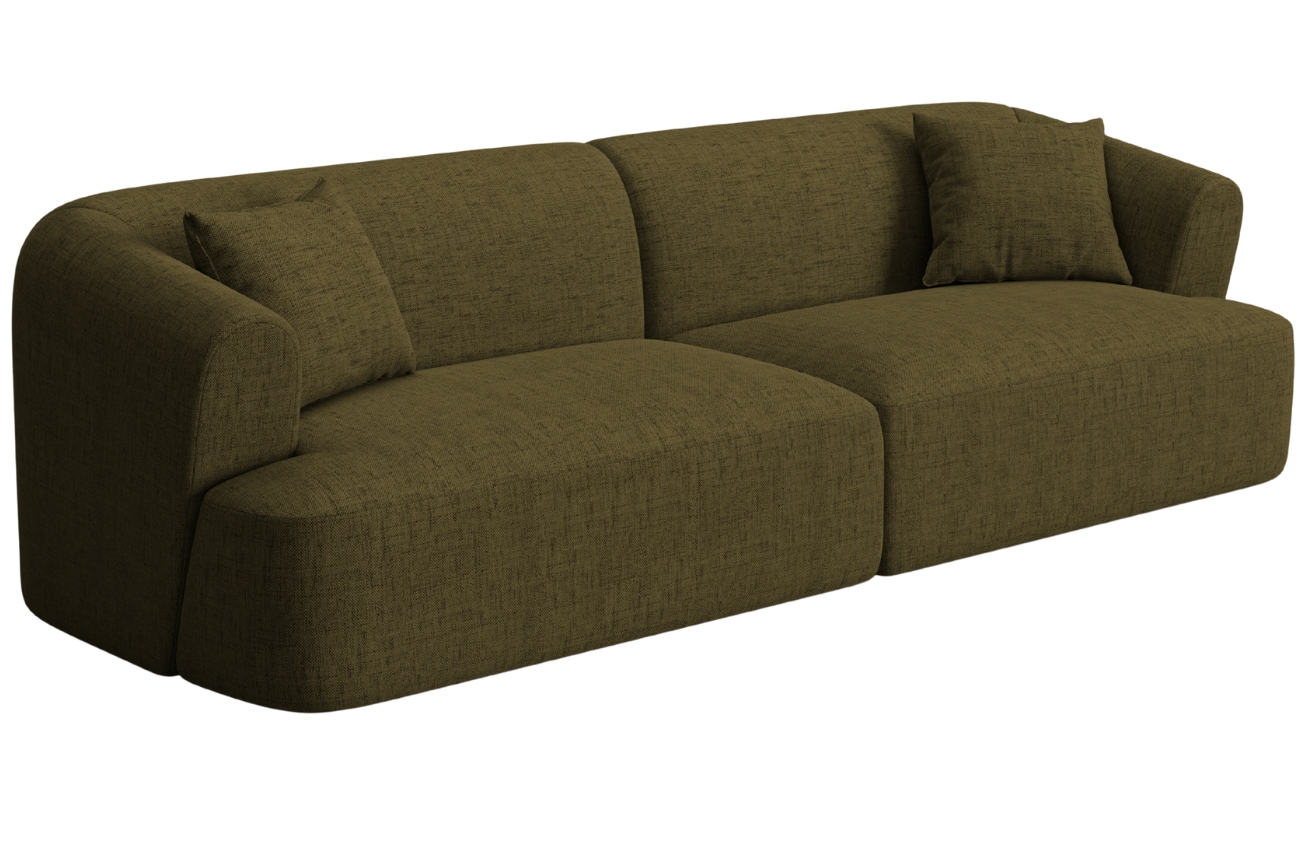 Cosmopolitan Design Zelená čalouněná čtyřmístná pohovka Campi 255 cm Cosmopolitan Design