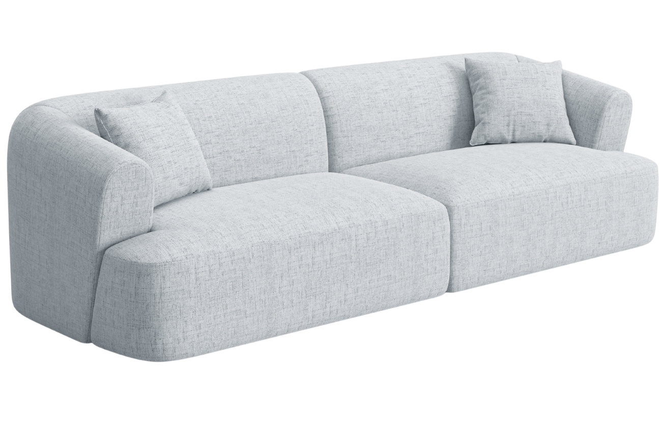 Cosmopolitan Design Světle šedá čalouněná čtyřmístná pohovka Campi 255 cm Cosmopolitan Design