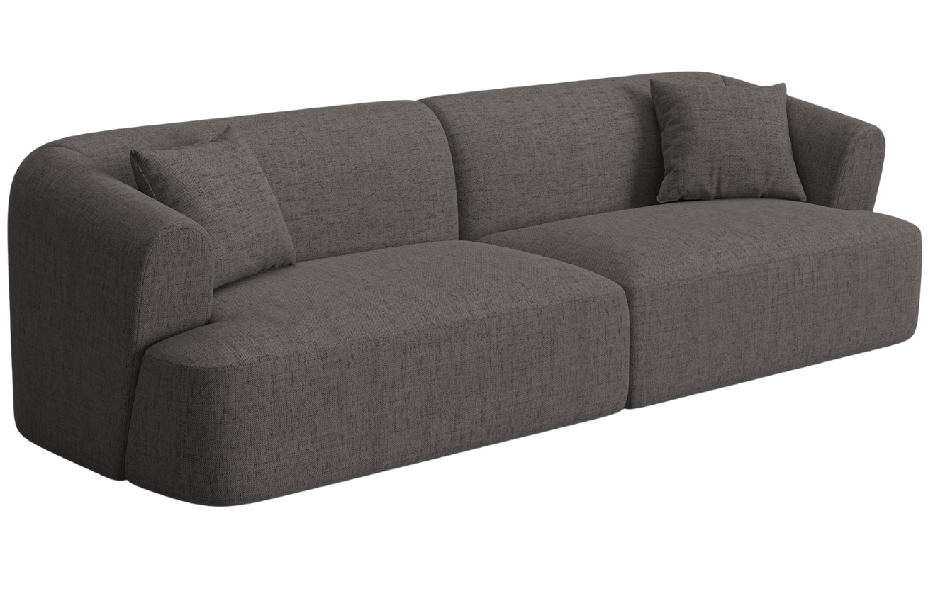 Cosmopolitan Design Šedá čalouněná čtyřmístná pohovka Campi 255 cm Cosmopolitan Design