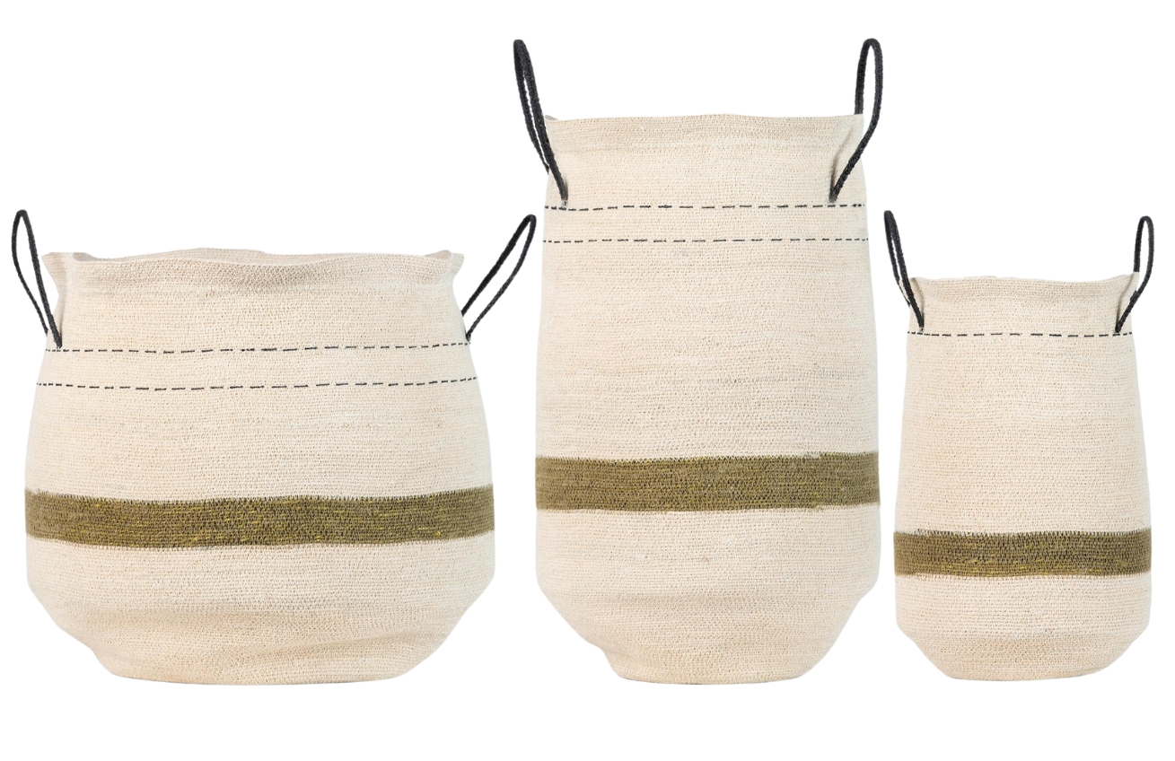 Set tří béžových úložných košů Quax Natural Quax