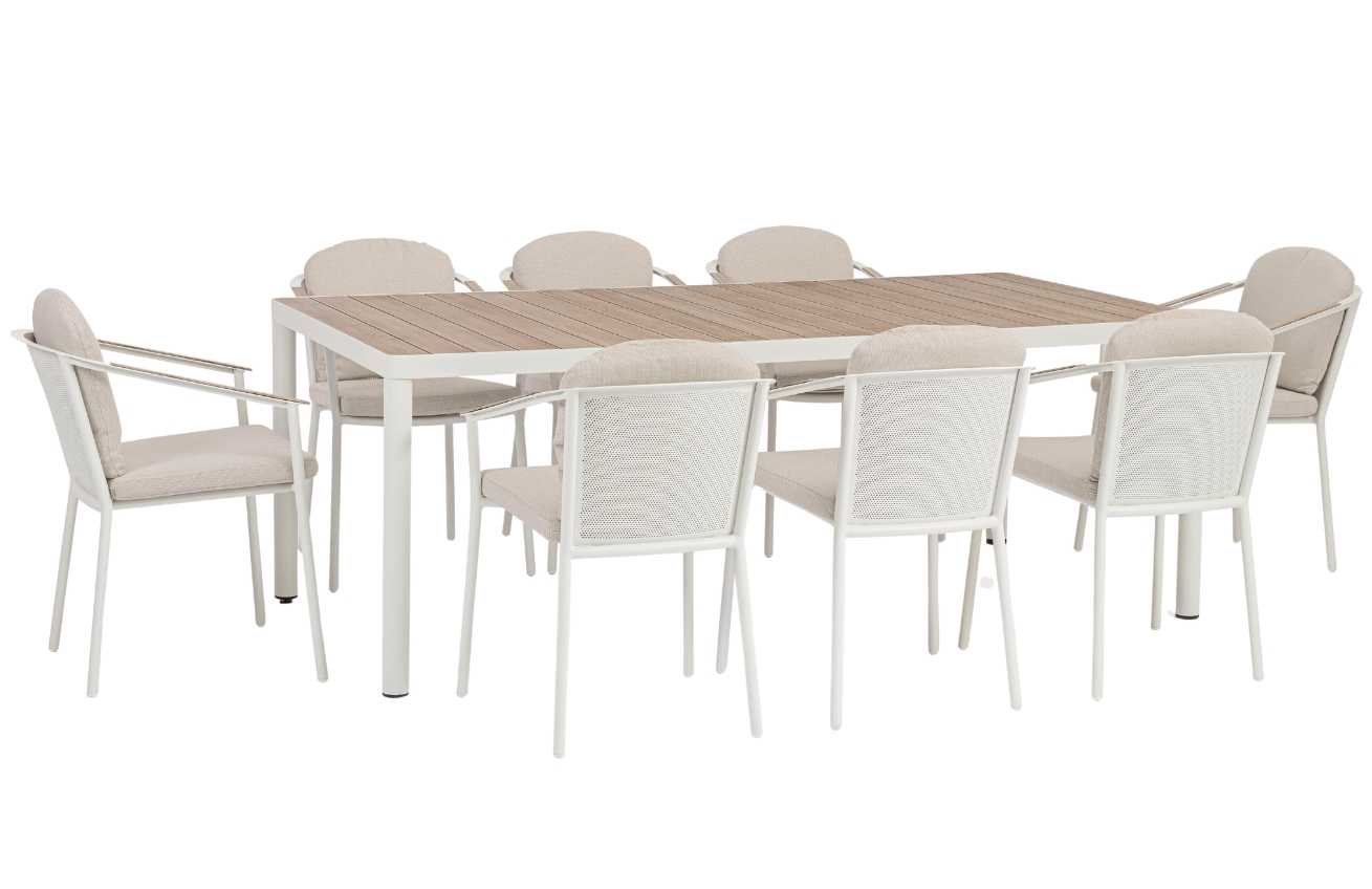 Bizzotto Šedo-béžový zahradní set osmi židlí a stolu Ulises Bizzotto