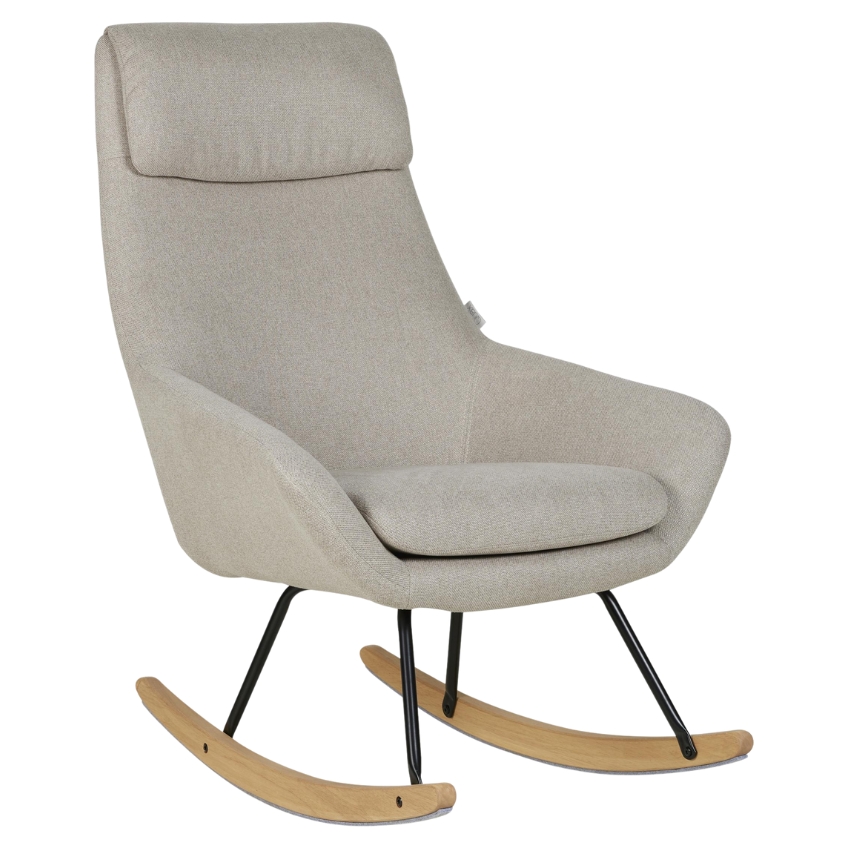 Světle hnědé čalouněné houpací křeslo Quax Nordic Quax
