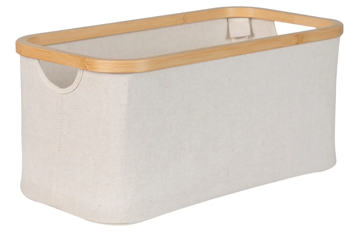 Béžový bavlněný úložný box Quax Loft 47 x 25 cm