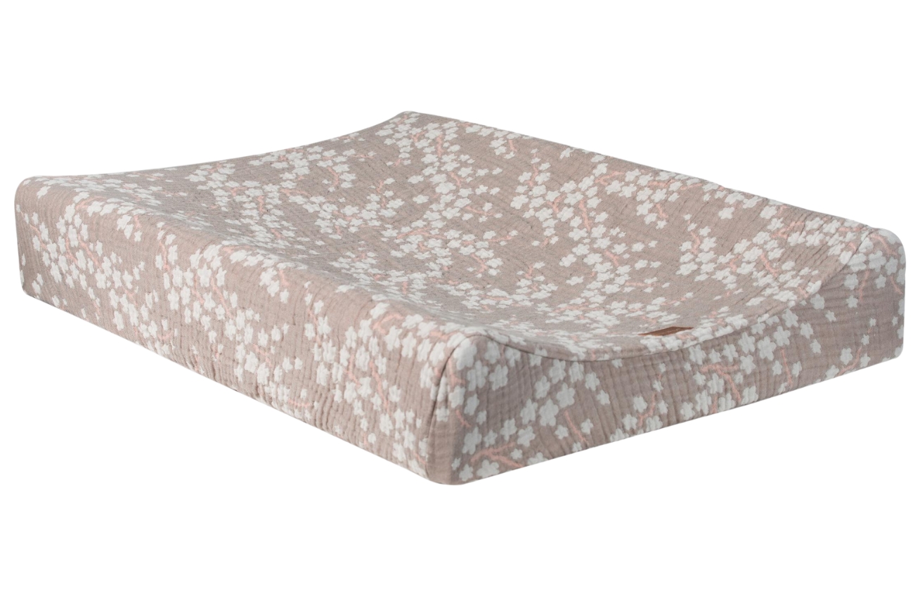 Růžový mušelínový potah na přebalovací podložku Quax Natural 70 x 50 cm Quax