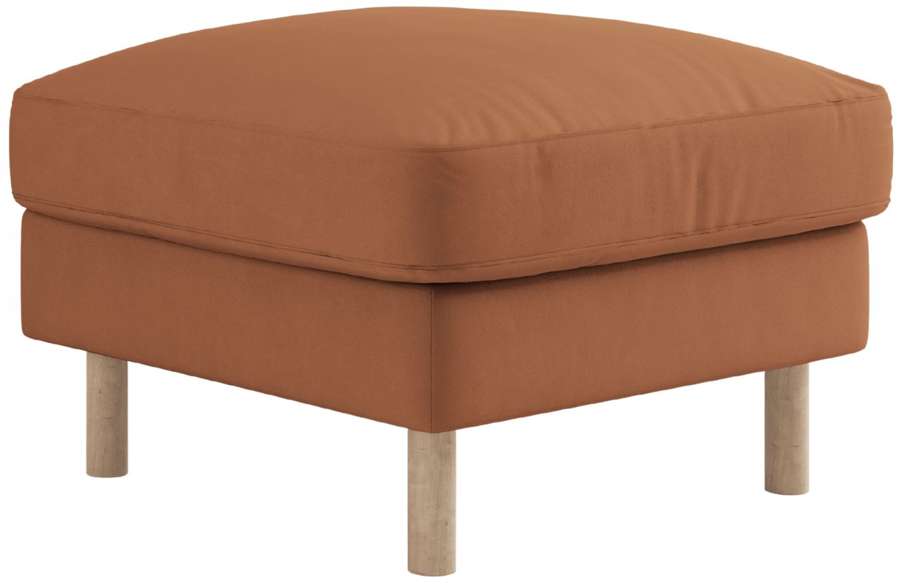 Micadoni Oranžová sametová podnožka Eden 64 x 64 cm Micadoni