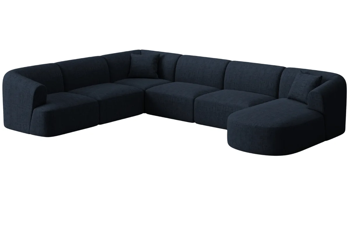 Cosmopolitan Design Královsky modrá čalouněná rohová pohovka Campi 330 cm, levá