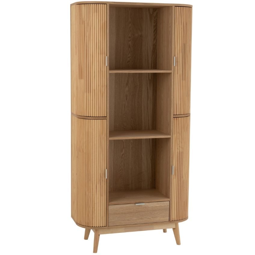 J-line Dřevěná knihovna Rounded 180 x 88 cm J-line