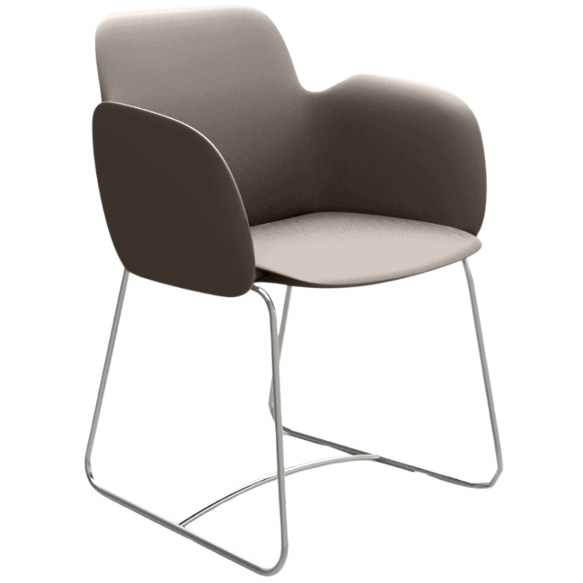 VONDOM Béžovošedé plastové zahradní křeslo PEZZETTINA VONDOM