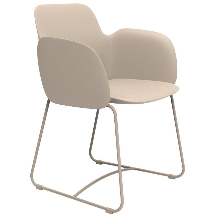 VONDOM Krémově bílé plastové zahradní křeslo PEZZETTINA VONDOM