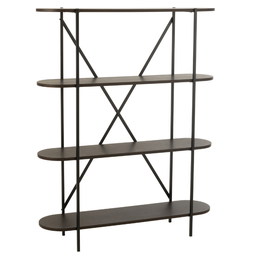 J-line Hnědý regál Oval 150 x 120 cm J-line