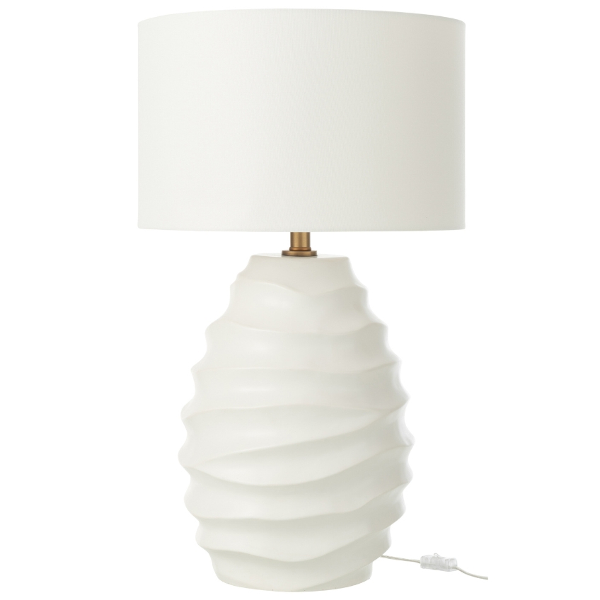 J-line Bílá keramická stolní lampa Wave 68 cm J-line