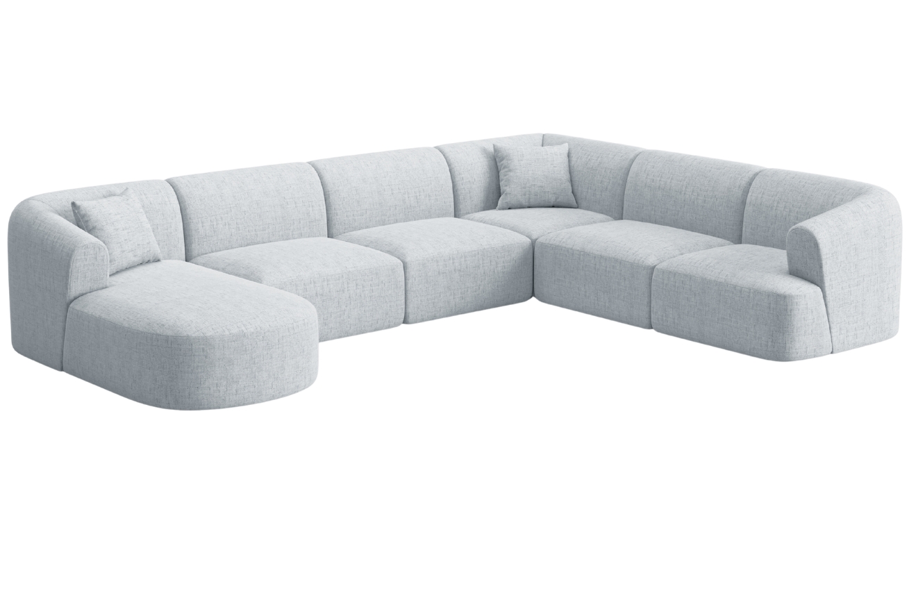 Cosmopolitan Design Světle šedá čalouněná rohová pohovka Campi 330 cm