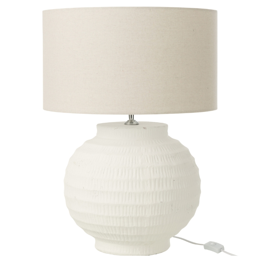 J-line Bílá keramická stolní lampa Terracotta 62 cm J-line
