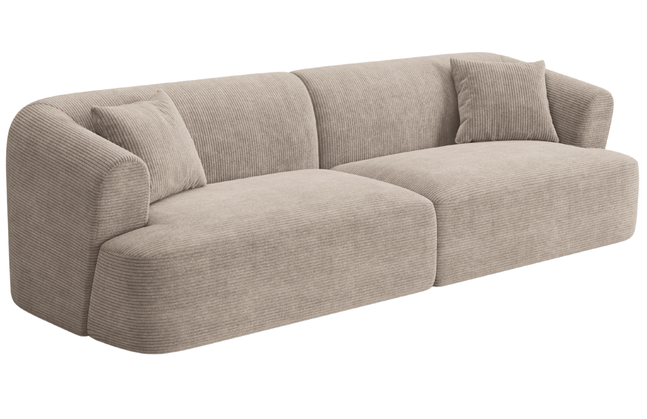 Cosmopolitan Design Béžová manšestrová čtyřmístná pohovka Campi 255 cm Cosmopolitan Design