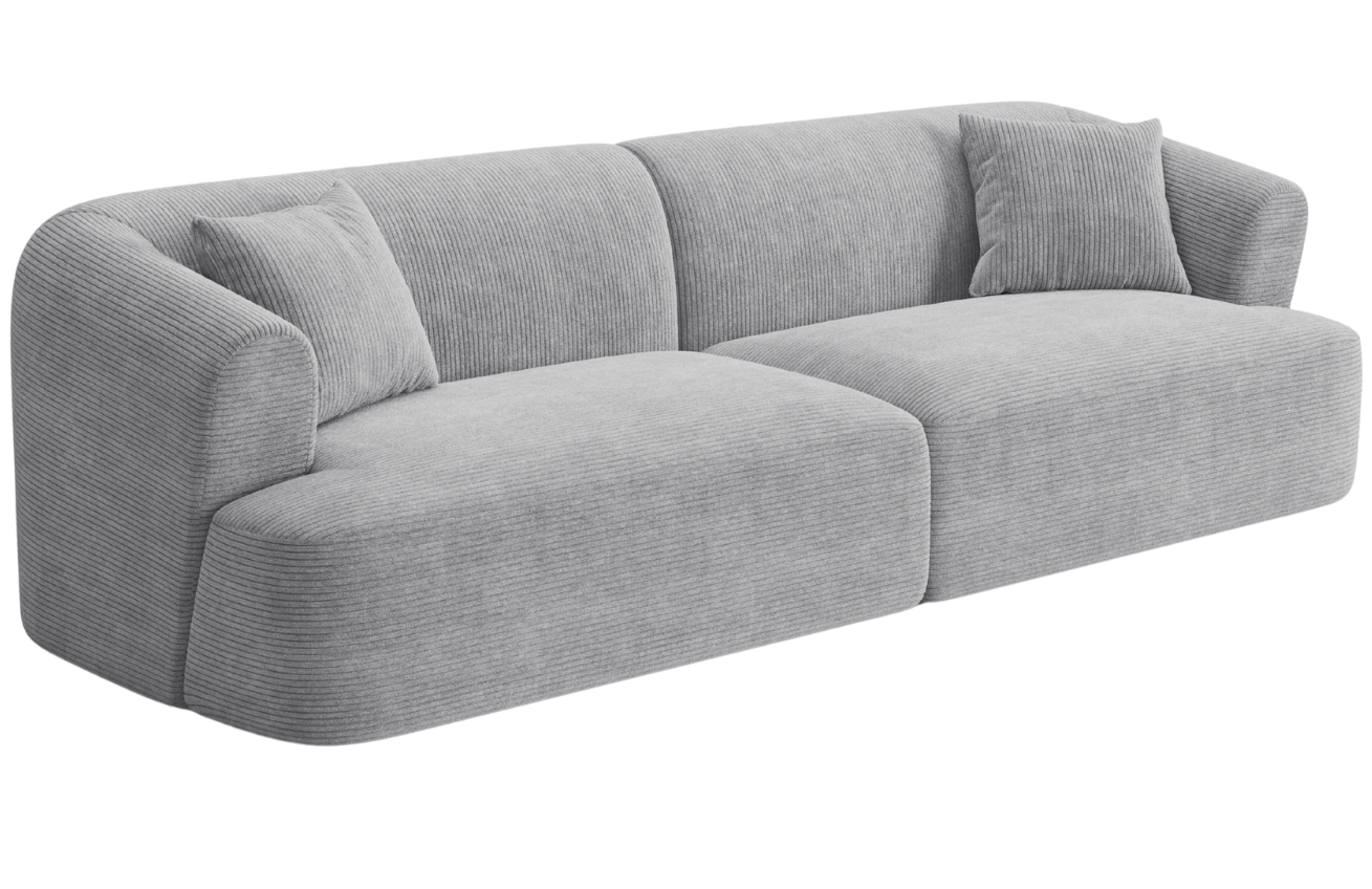 Cosmopolitan Design Světle šedá manšestrová čtyřmístná pohovka Campi 255 cm Cosmopolitan Design