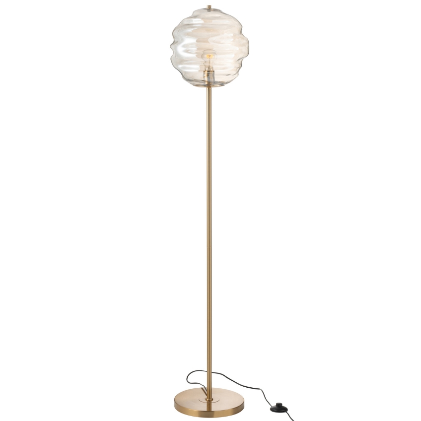 J-line Hnědá skleněná stojací lampa Honeycomb 156 cm J-line