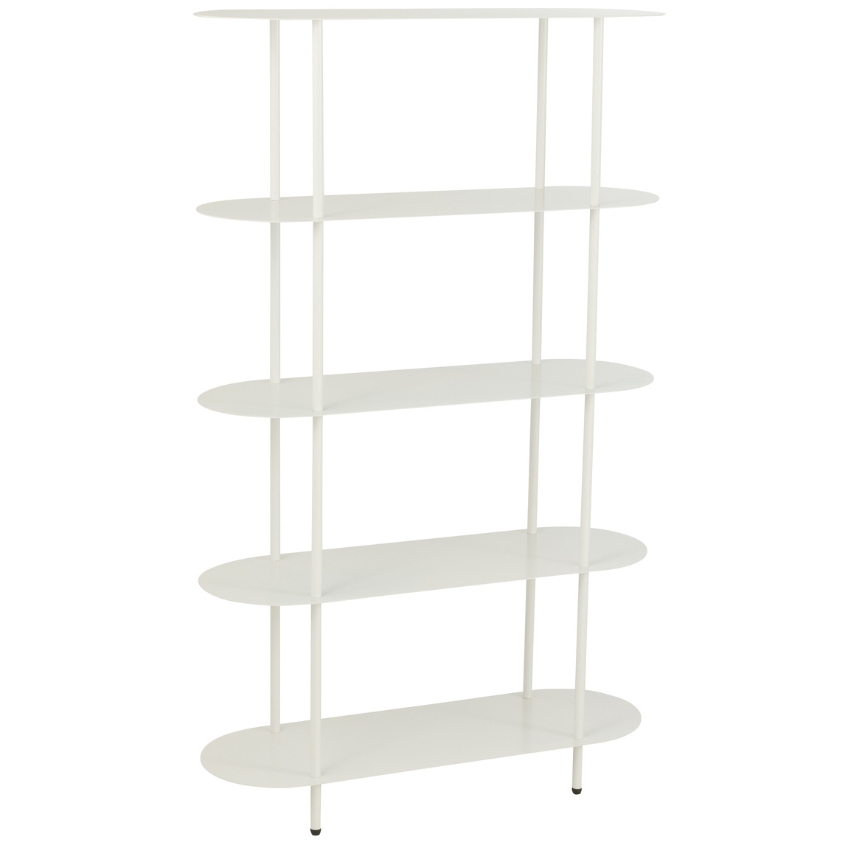 J-line Bílý kovový regál Oval 150 x 90 cm J-line