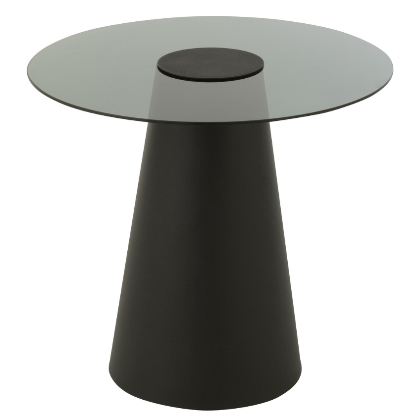 J-line Černý skleněný odkládací stolek Mirage 60 cm J-line