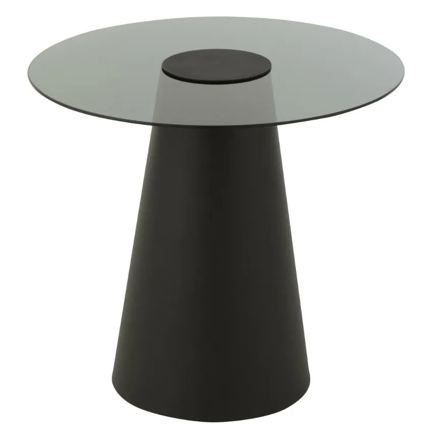 J-line Černý skleněný odkládací stolek Mirage 60 cm