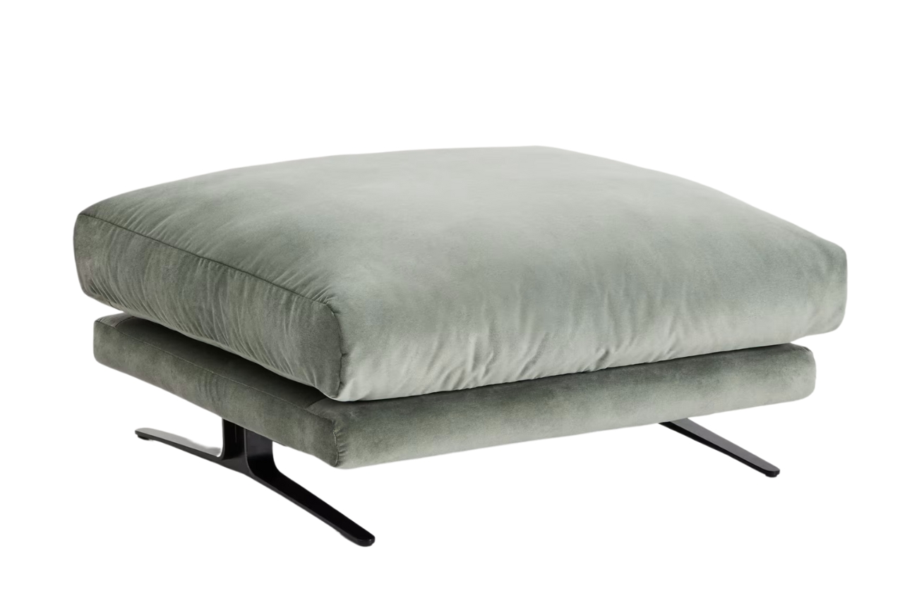 Kave Home Zelená sametová podnožka Veliro 90 x 85 cm Kave Home