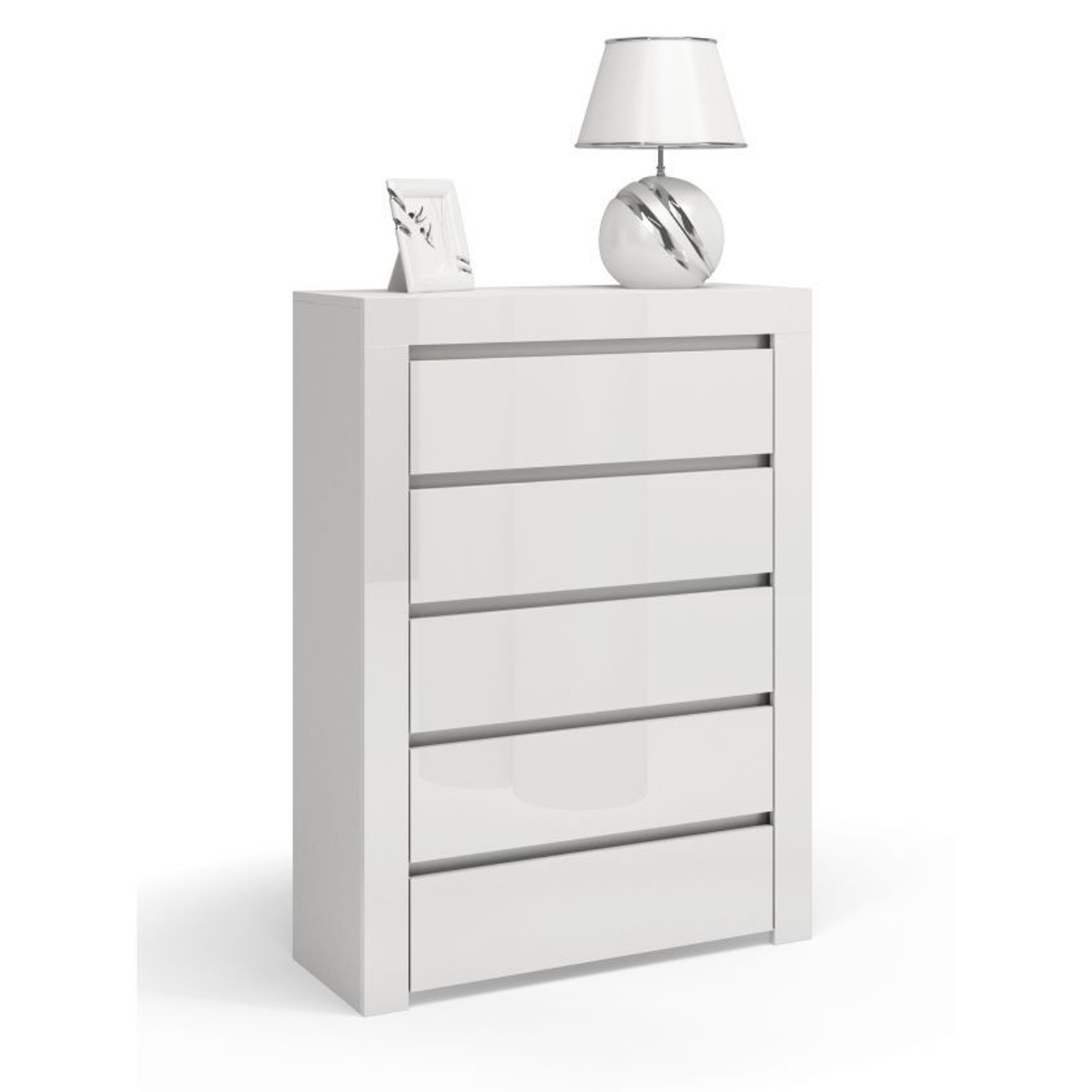 Moderní komoda Deko D5 bílá lesk