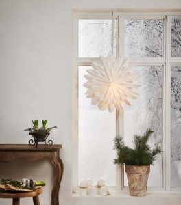 B&iacute;l&aacute; v&aacute;nočn&iacute; dekorace Star Trading Clipp