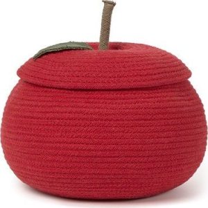 Červený látkový dětský koš na hračky ø 28x20 cm Apple – Lorena Canals Lorena Canals