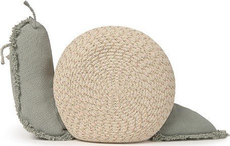 Krémový/šalvějově zelený látkový dětský koš na hračky 60x24x30 cm Big Snail – Lorena Canals Lorena Canals