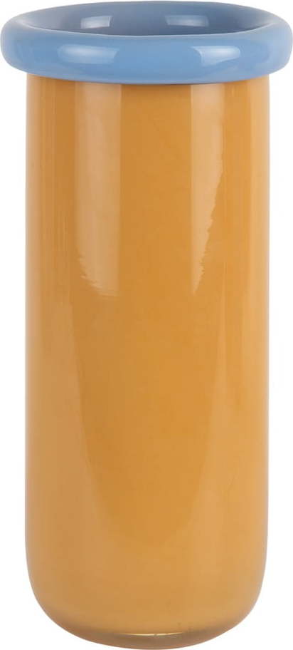 Skleněná váza v hořčicové barvě (výška 30