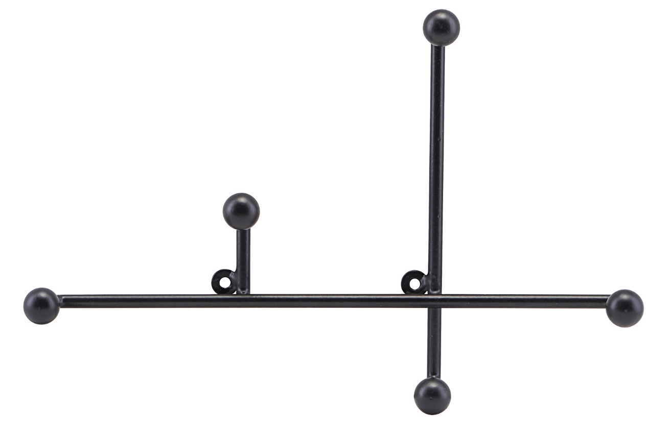 House Doctor Černý kovový nástěnný věšák Prea House Doctor