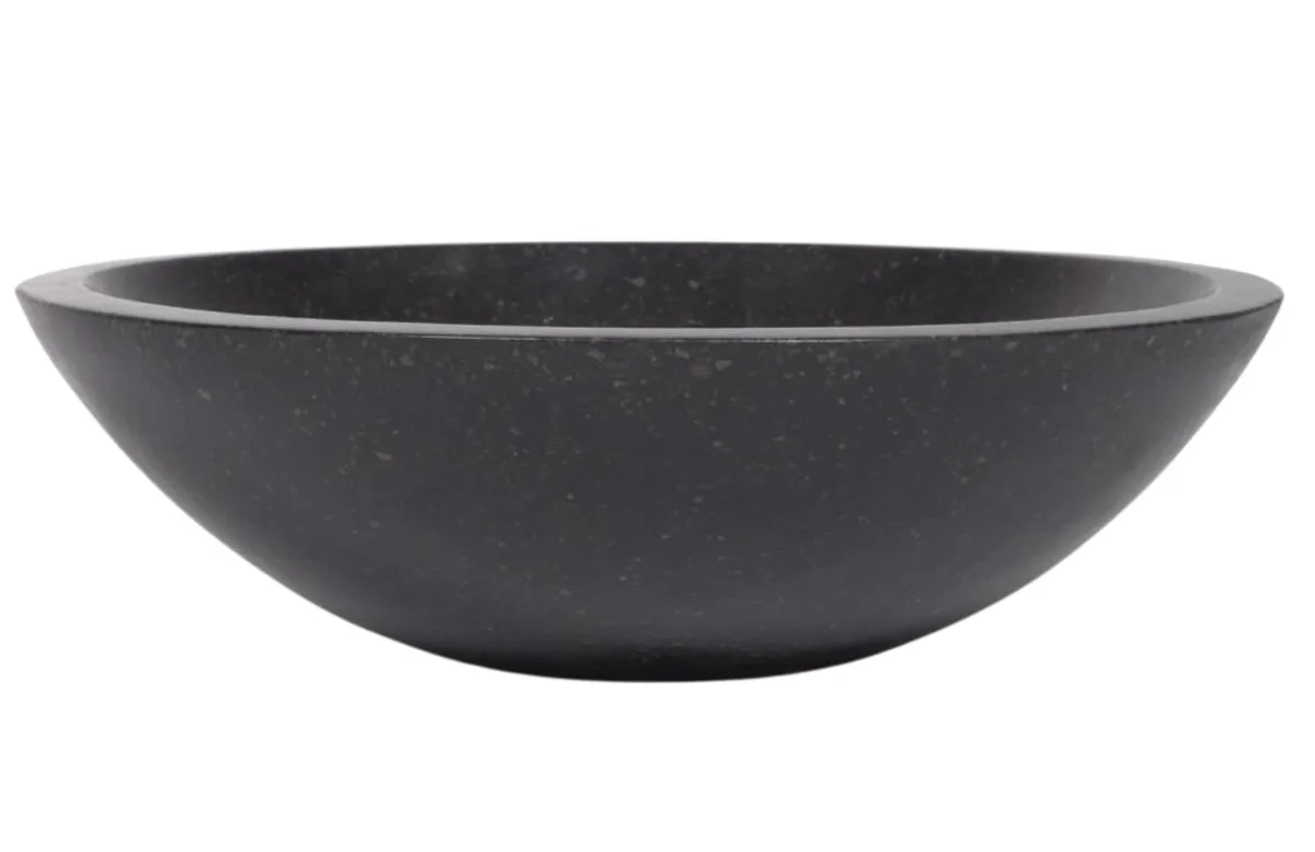 Kave Home Černé terrazzo umyvadlo na desku Delina 40 cm