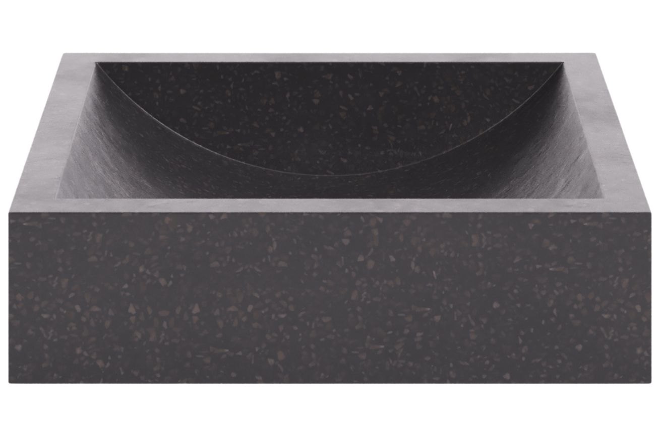 Kave Home Černé hranaté terrazzo umyvadlo na desku Delina 45 x 40 cm Kave Home