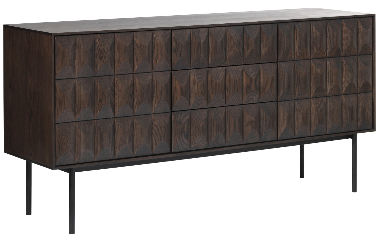 Unique Furniture Tmavě hnědá dubová komoda Latina 160 x 45 cm Unique Furniture