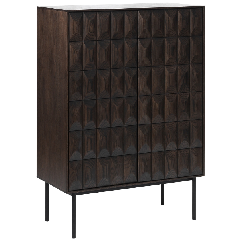 Unique Furniture Tmavě hnědá dubová vinotéka Latina 130 x 90 cm Unique Furniture